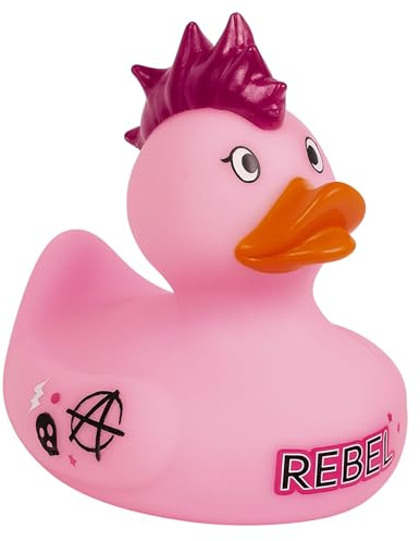 TIENDA EURASIA – Pato Chillon | Medidas 10 cm | Multicolor | Material Vinilo | Superficie Suave, Segura y Duradera | Distintos Diseños y Colores | Patitos de Goma (Punk)