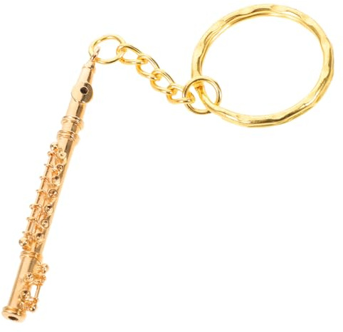GALPADA Mini Flauto in Metallo Argento Design Vintage Delicato Leggero e Portatile Portachiavi Accessorio Unico per Amanti della Musica e Musicisti, per Zaini e Chiavi Auto