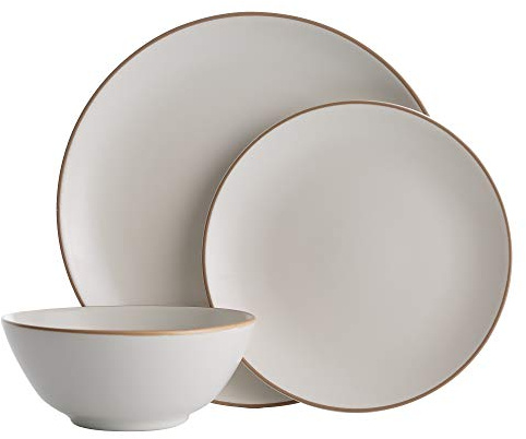 Mason Cash 2001.898 Classic Collection 12 Piece Fine Stoneware Cream Dinner Set, Ceramic, 29 x 29 x 22 cm