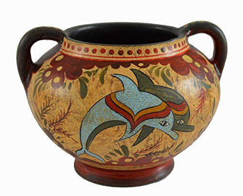 Estia Creations Minoan Art Pottery - Jarrón de ánfora, diseño de delfines