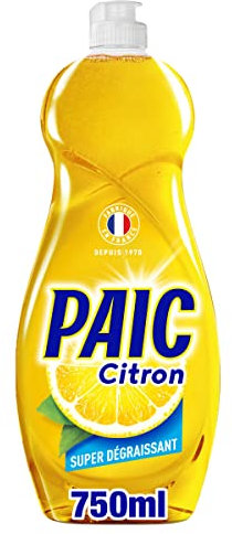 PAIC - Liquide Vaisselle Paic Citron Super Dégraissant - Nettoie - Dégraisse - Élimine les mauvaises odeurs - 750ml