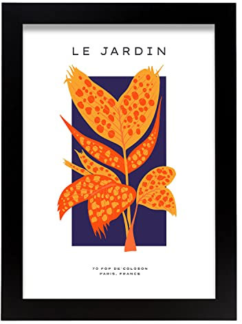 Nacnic Polka Dot Begonia Poster art, Size A4 Black frame. Botanical style Print for the decoration of living room walls, bedrooms, offices...