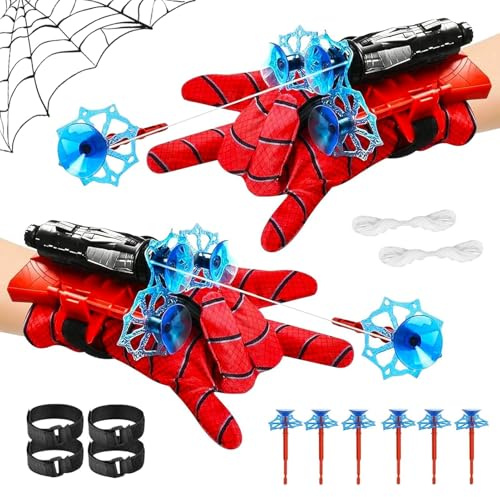 Gant de Lanceur Spiderm,2 Set Gant de Lanceur pour Spiderm, Jouets de Poignet Lanceur de Héros Jouets éducatifs drôles pour la fête de Cosplay (B)