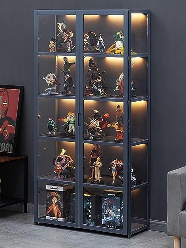 vitrinas para colecciones vitrina expositora vitrina vitrina cristal vitrinas de cristal Marco de bambú natural, la puerta del gabinete está dividida, sellada y a prueba de polvo, fácil de instalar y