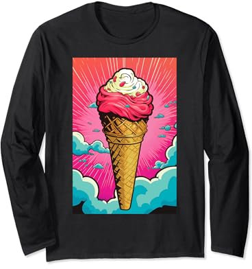 Gaufrier glacé cornet de glace glace pop art vintage rétro glacé café glacé Manche Longue