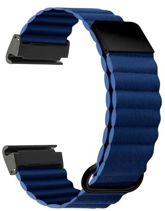 Magnetische Armbänder für Garmin Fenix 5X/5X Plus/Tactix Delta/Charlie/D2 Bravo Armband, Leder Silikon mit Magnet Schleife Schnalle Ersatzarmband Kompatibel mit Garmin Fenix 5X Plus Uhrenarmband (8)