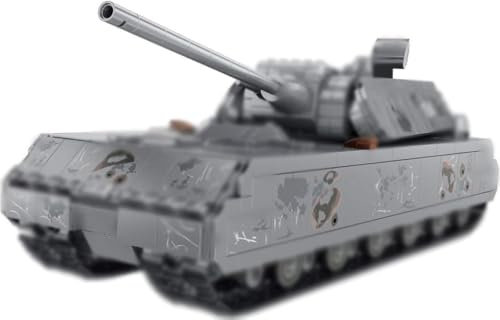 Tirff Technik Panzer Bauset - 2127 Klemmbausteine WW2 Militär Deutsche VIII Maus Modellbausatz - Militär Panzerträger Kompatibel mit Andere Marken