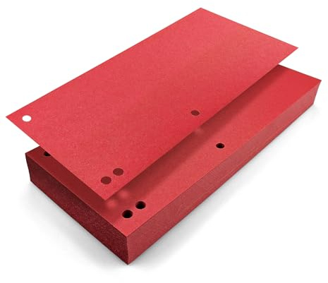 Netuno 100 intercalaires pour classeurs couleur rouge 240x105mm 190g/m² intercalaires en carton bandes de séparation en carton perforés 4 trous trier les classeurs onglets colorés séparateur classeur