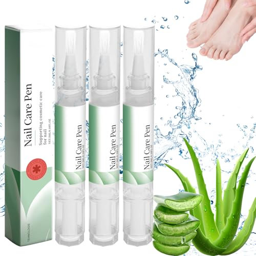 Nail Care Pen, Kaluofan 3 Stück Nail Health Care Behandlung Schnell Intensiv für Gepflegte Fingernägel Fußnägel mit Aloe Vera, Teebaumöl, Vitamin E