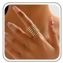 TseenYi Bague Réglable En Fil De Fer Bague Flexible Autour Du Doigt Bague Tourbillon Or Bague Tourbillon Personnalité Bague Ouverte Ajustable Bague Tourbillon Superposée Bague Ressort