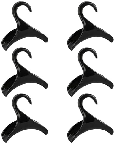 FIBOUND 6 Pezzi Portaborse a Cremagliera, Ganci Borse, Ganci Borse Appendiabiti, Borse Hook Ganci Organizzatore, Portaborse Appendino, per Borse Gancio Borsa per Zaini, Borse, Cravatte (Nero)