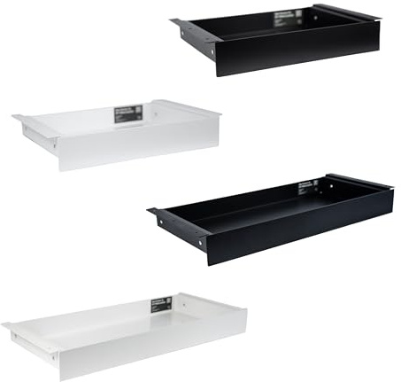 Natural Goods Berlin EXPERT - Cassetto in metallo nero, 55 x 25 x 5 cm – Sottomano cassetto cassetto sotto scrivania sotto desk Drawer cassetto scrivania sottopiano tavolo cassetto