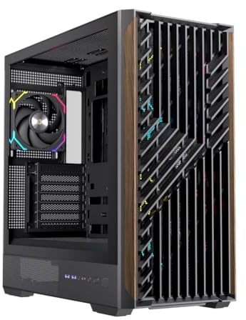 Einarex Pulse P800 RGB Caja de PC para Gaming, Soporte para 13 Ventiladores de 120mm, Refrigeración Líquida hasta 360mm, Panel Lateral de Vidrio (RGB Negro)