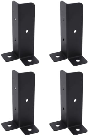 4 Conjuntos de Montaje de Anclaje Universal, Reforzan y Reparan Firmemente los Postes de Madera, Soportes de Anclaje Galvanizado para el Poste de Letreros, Porche, Poste de Cubiert