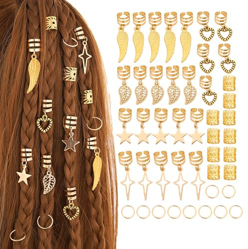 XCSJ Dreadlock - Pinzas para el pelo con espirales de metal, ajustables, accesorios para rastas para el pelo, accesorios para el cabello, juego de espirales para el pelo, rastas para hombres y mujeres