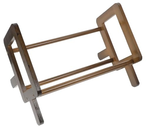 Toyvian Librero De Escritorio para Libros y Revistas, Tamaño Pequeño, Bambú Resistente, Estructura Robusta, Organizador Práctico para Oficina y Estudio, Soporte Compacto para Escritorio