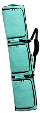 kesurpae Snowboardväska med hjul, flygresor, skidväska, elegant, stor kapacitet, skidutrustningstransport, snowboard med hjul, justerbar flygresa, Grön, 165x36x20 cm