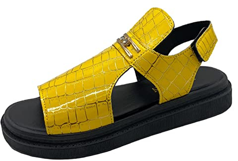 Uwdiohq Zapatos De Mujer Cuña Sandalias Pez Imitación Corina (Yellow, 38) Metatarsalgia Orthopedic Sandals For Women Uk Rehabilitación Sandalia Ergonomica Ladies Size 4 Alpargatas Blancas