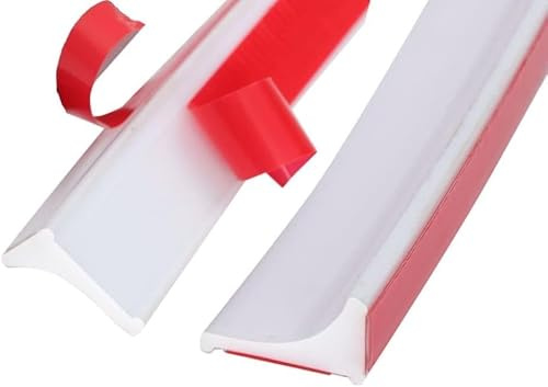 Zayejod 20M Silicone Shower Seal Strip,Bath Edging Trim,20mmx12mm,White | Self-Adhesive Bathroom Sealing Sealant Trim,Floor Threshold Wet Room Water Barrier,Tile Edge for Bathtub Countertop,Kitchen