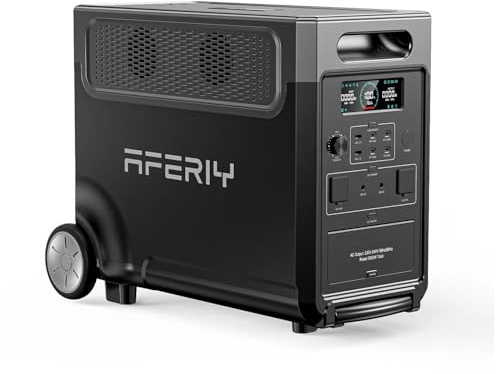AFERIY P310 Portable Power Station 3840Wh 3600W LFP Solar Generator, 1.5H Fast Charging, Expandable to 11520Wh, 220V-240V UPS Backup Battery for Camping Home Off-Grid, 7-Year Warranty