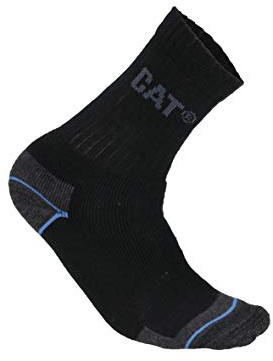 Caterpillar Calcetines de trabajo, 3 unidades, color negro, 39-42