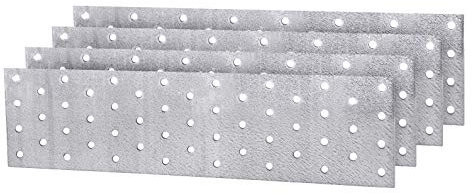 (Confezione da 4 pezzi) Piastra di giunzione connettore piatto in acciaio 80 x 300 x 2 mm