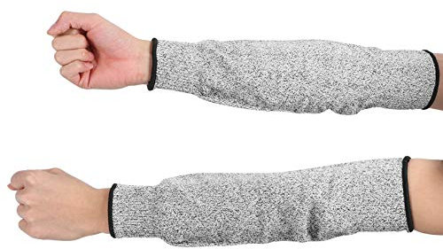 Schnittfeste Ärmel, Schnittschutzhandschuhe, Schnittschutz, 13.8 Zoll Unterarmschutz, Level 5 reißfeste Ärmel UV-Schutz, mit Daumenlöchern Hilft, Kratzer und Hautirritationen zu vermeiden, 1 Paar