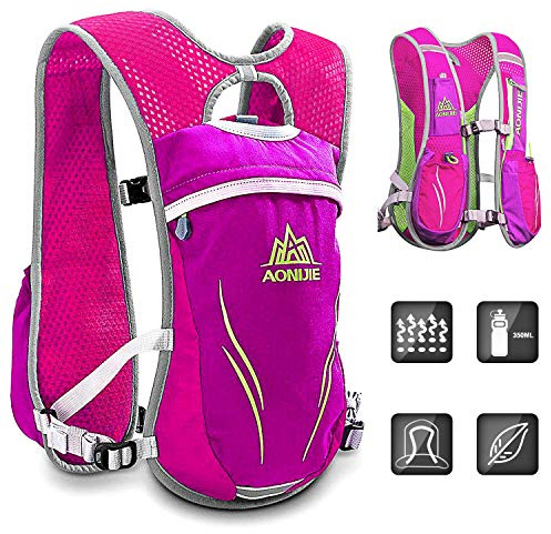 HINATAA Hydration Pack Backpack,5.5L Running Hydration Vest Marathon Running Vest for Women and Men Lightweight Trail Running Backpack (Pink)