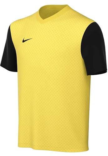 NIKE DH8389-719 Y NK DF Tiempo PREM II JSY SS T-Shirt Unisex Tour Yellow/Black/Black Size S