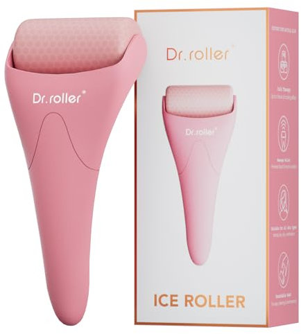 Dr.roller Ice Roller Visage, Silicone Rose Facial Rouleau à glace raffermit et réduit les pores, Massage du visage, Massage des yeux, Soins quotidiens de la peau