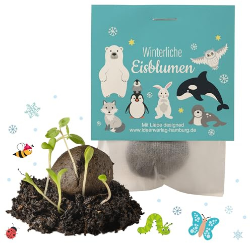 10x Polartiere Winter Samenbomben als sinnvolle Mitgebsel Kindergeburtstag Gastgeschenke / treiben aus bei Kälte! / Geschenke Mitgebsel - Kinder Geburtstag Mitbringsel - Kleinigkeit give-away