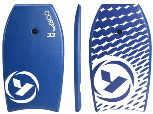 Yello Corp Bodyboards 33’’/37’’/42’’ with Adjustable Wrist Leash for Kids and Adults, Lightweight Bodyboard with XPE Deck, Crescent Tail and EPS Core, Multiple Colours and Sizes