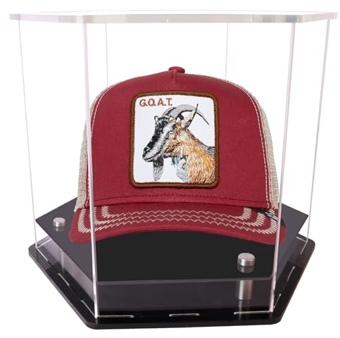 Clear Hat Display Case，hat Display case for Baseball，Baseball Football Cap Display Stand，Perfect for Baseball, Football or Snapback Caps 9.8*8.7*7.9IN