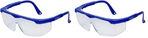 Gebol Kinder Schutzbrille Safety Kids blau | angenehm zu tragen durch leichte Bauweise und einstellbare Bügel | kratzfest | Universalgröße | für Kinder | blau | 1 Stück (Packung mit 2)