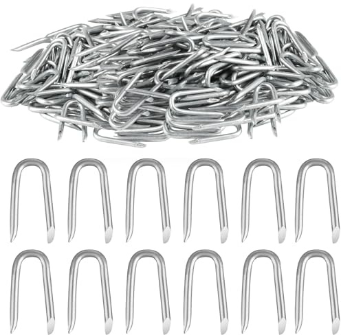 200 Pcs Galvanised U Nails, Heavy Duty Fence Staples for Chicken Wire, Mesh Netting, Garden Fencing, Steel Rust-Resistant Fasteners, Secure Woven Wire & DIY Projects