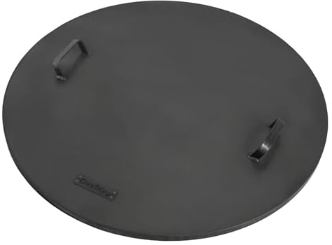 BENE ON FIRE Deckel Feuerschale Ø 61,5 cm mit Rand | runder Feuerschalendeckel aus schwarzem Stahl 3,5 kg | stabil wetterfest hitzebeständig | Schutz vor Glut Asche Regen | Zubehör Feuerschalen