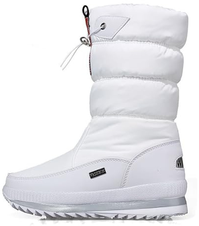 CEWIFO Scarponi da Neve Stivali Pelliccia Scarponcini Montagna Donna Scarpe Pioggia Anfibi Platform Pelle