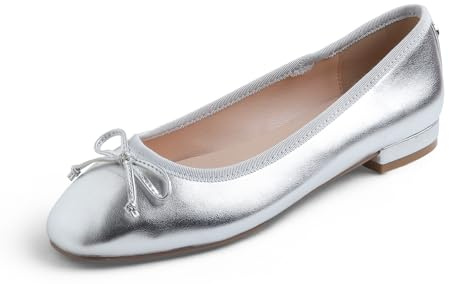 Feversole Women's Square Toe Fashion Bow Tie Dress Slip On Ballet Flats