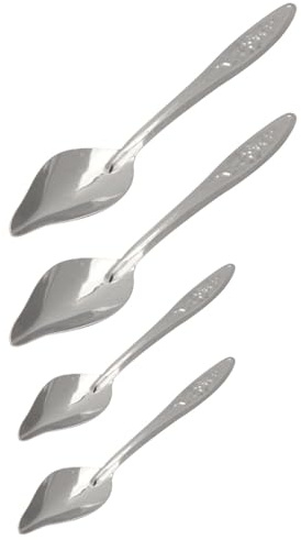 GATHINESS Cuchara Diseño Especial y Resistente de Acero Inoxidable para Alimentar Loros Plata para o Paquete de 4 Piezas Adecuado para Hogar o Tienda de Mascotas Hogar Tienda de Mascotas
