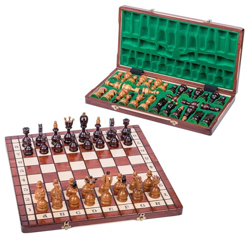SQUARE - Schack KANSLER LUX - 50 x 50 cm – Schackspel - Schackfigurer och schackbräde av trä