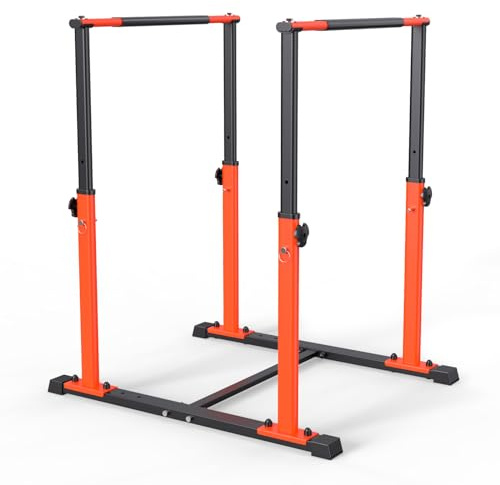 Dip Bar Station Functional Fitness Workout Dip bar 3 Level Adjustable Height Dip Stand 400lbs Heave Duty Dip Station for Full Body Workout Fitness