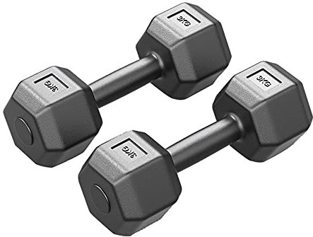 GEREP Kurzhanteln Fitness Hanteln Hantelset, Kurzhantel Set für Gymnastik, Aerobic, Pilates Krafttraining für Frauen zu Hause Fitnessstudio/Schwarz / 2×3kg