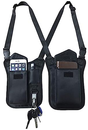 YWYHHM Bolso de hombro oculto para antebrazo, antirrobo, bolsillo oculto, multiusos, bolsa táctica para viajes al aire libre, Negro , L