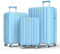 MGOB Koffer Set Trolley Polycarbonat Hartschalen Reisekoffer mit TSA-Schloss (Blau, M-L-XL)