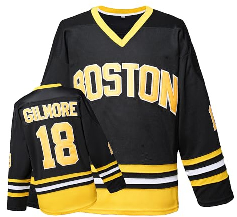 TRIVINKIN Happy Gilmore 18 Adam Sandler 1996 Black Ice Hockey Jersey Men, Black, Medium