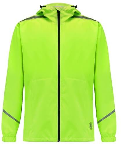 Time To Run Imperméable Veste de Course a Pied pour Femme avec Poches - Légère Coupe-Vent Respirant - Idéal pour l'exercice et Le Jogging - de XL Lime