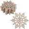 VEYLIN Champagne Christmas Tree Decorations - 12PCS Glitter Snowflake Ornaments
