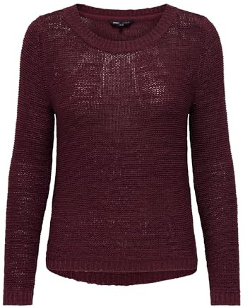 Only Jersey Onlgeena XO L/S KNT Noos para Mujer, Rojo Oscuro, M