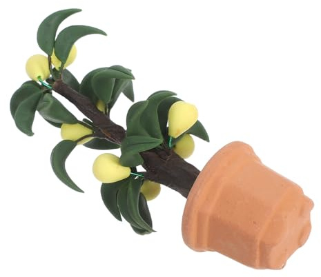 Beaupretty Miniature Fake Trees for Crafts Mini Pear Tree Model Mini Dollhouse Accessories Fairy Garden Decoration Potted Plant Simulation