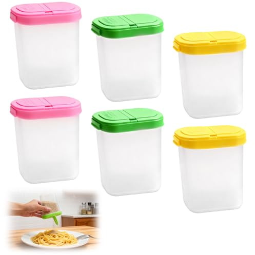 TMZELOA Gewürzbehälter 6er Set 250ml – Schüttdosen BPA-frei Kunststoff, Luftdicht & Feuchtigkeitsbeständig, Mit Deckel Zwei Öffnungen & Etiketten, Gewürzdosen Transparent Küche Camping BBQ